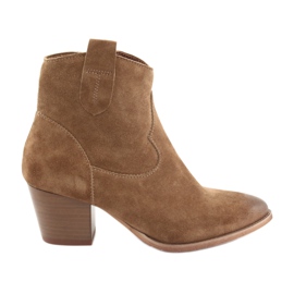 Anabelle 1466 cowboystøvler i ruskind brun