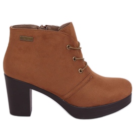 Højhælede sko 8B883 Khaki brun