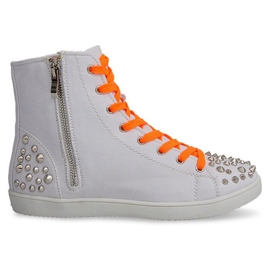 Høje sneakers med studs 6563 Hvid