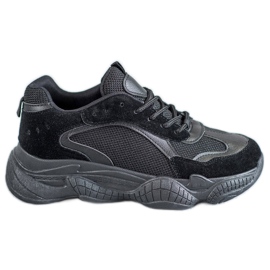 SHELOVET Kvinders sorte sneakers