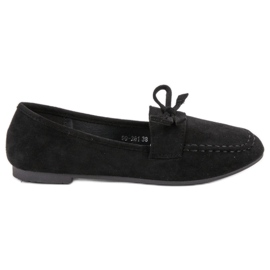 Nio Nio Loafers i sort ruskind