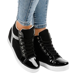 Sorte kile sneakers med pailletter AN2959
