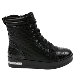 Sort isolerede sneakers med lynlås 9015-1