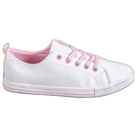 SHELOVET Behagelige sneakers hvid