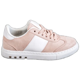 Emaks Sneakers med rhinestones hvid lyserød