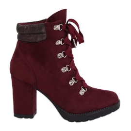 Maroon træstøvler 8992 Vinrød