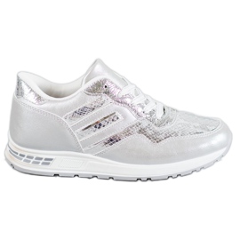 SHELOVET Snake print sneakers grå