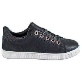 SHELOVET Sneakers med glitter sort
