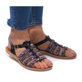 Sandaler 3-8 Sort med Brocade