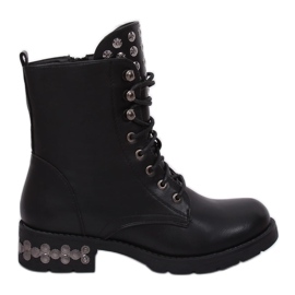 Sorte støvler med studs KL-599 Sort