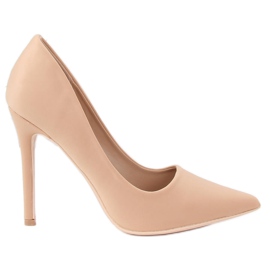 Pumps på en beige 4014 nøgen hæl