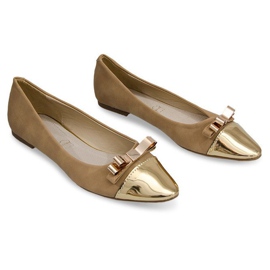 Smukke Ballerinas Med Metal Sløjfe A571 Khaki kaki