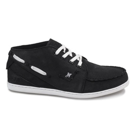 Høje lædersneakers MID1 sort
