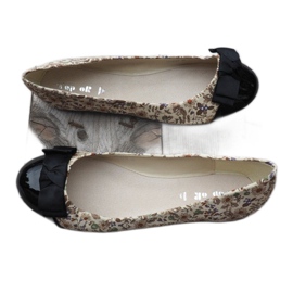 Ballerinas Med Sløjfe 6148 Khaki brun sort