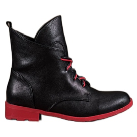 Filippo Snørestøvler med øko-læder sort