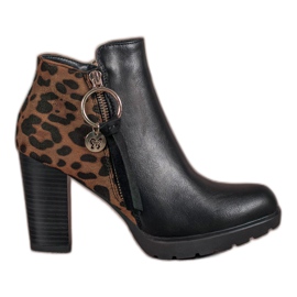 Filippo Støvler med leopardprint sort flerfarvet