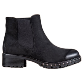 S. BARSKI Suede Chelsea støvler sort