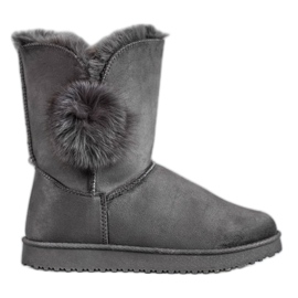SHELOVET Mukluki Med Pompom grå
