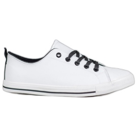 SHELOVET Behagelige sneakers hvid