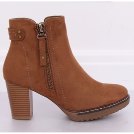 Beige ruskind med høje hæle 8B856 Khaki II kvalitet