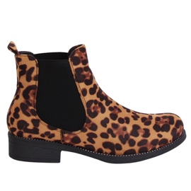 Chelsea-støvler til kvinder i leopardprint 7390-PA Leopard brun