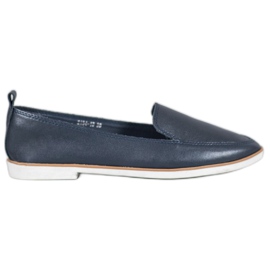 Mazaro Marineblå læder loafers