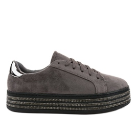 Grå pyntede damesneakers G280