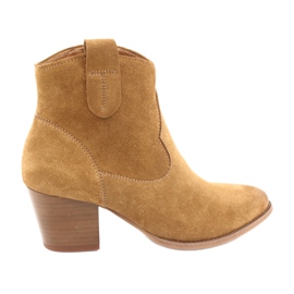 Anabelle 1466 light Camel ruskind cowboystøvler brun flerfarvet gul