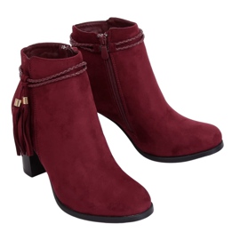 Højhælede burgunder-støvler VQ-31 Winered rød