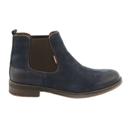 Chelsea støvler slip-on støvler Badura 4754 brun marine blå