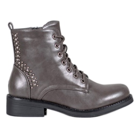 SHELOVET Støvler med rhinestones grå