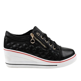 Sorte sneakers på kilen LT-413B-1
