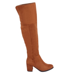 Lavhælede støvler kamel 8B965 Camel brun
