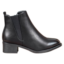 Ideal Shoes Klassiske støvler med elastik sort