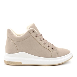 Isolerede beige sneakers TL133-5