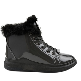 Lakede varmgrå sneakers TL135-7
