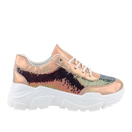 Champagnesportsko med pailletter W-3118 gul