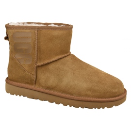 Sko Ugg Classic Mini Ugg Rubber Logo W 1108231-CHE brun