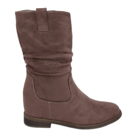Støvler på en skjult kile beige og grå 9475 Khaki