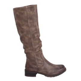 Flade støvler til kvinder, beige 1084-PG Khaki