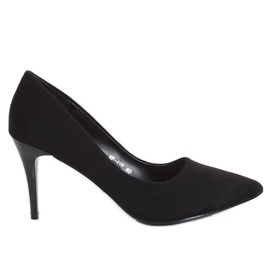 Pumps på en behagelig hæl sort NF-49P Sort