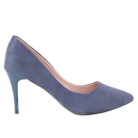 Pumps på en behagelig hæl blå NF-49P Dk Blue