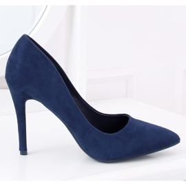 Pumps på en hæl ruskind marineblå GG-70 DK.BLUE marine blå