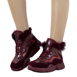 Varme burgunder sneakers LS-2062 rød