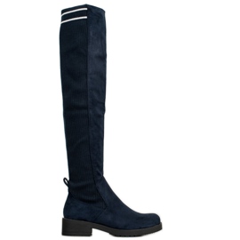 Ideal Shoes Slip-on ruskind støvler marine blå