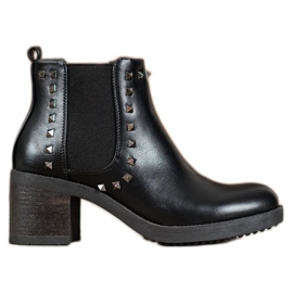 Top Shoes Støvler med studs sort