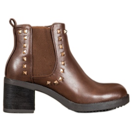 Top Shoes Støvler med studs brun