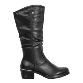 SHELOVET Sorte støvler med Eco Leather