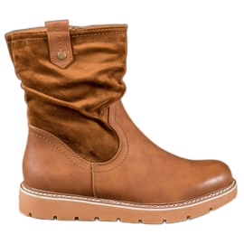 Ideal Shoes Arbejdere på platformen brun