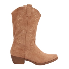 Beige cowboystøvler til kvinder NC972 Khaki